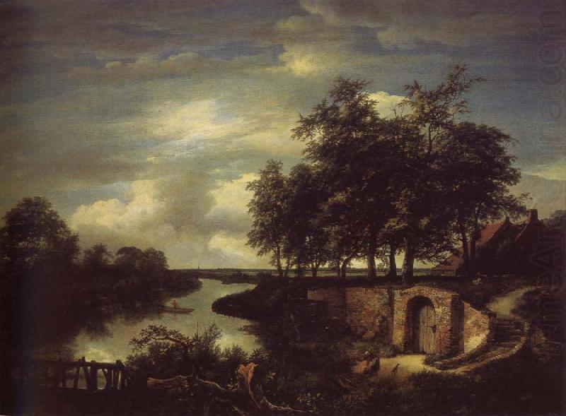 Jacob van Ruisdael River Landscape with the entrance of a Vault china oil painting image